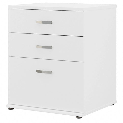 Meuble de rangement bas 3 tiroirs avec glissières à billes Blanc Gris