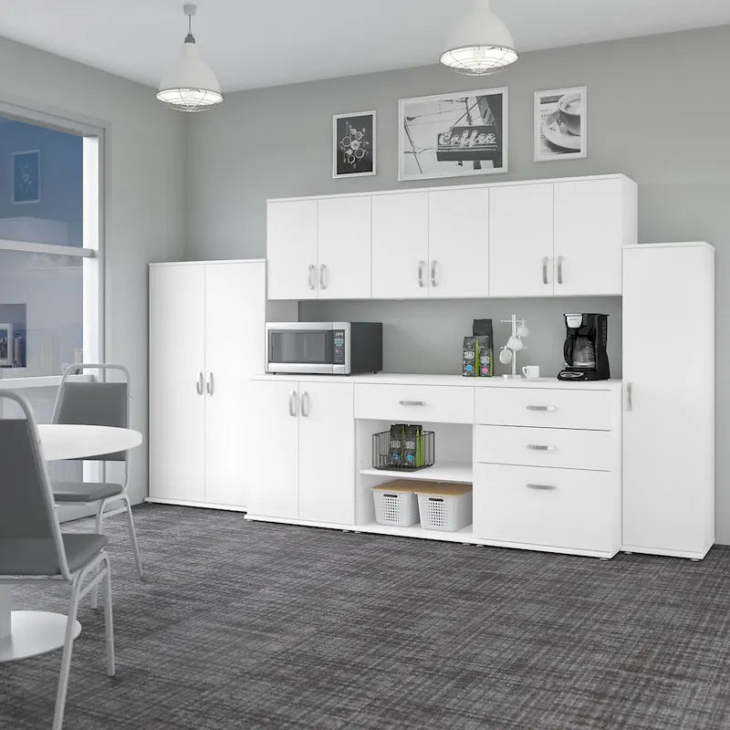 Meuble de rangement bas 3 tiroirs avec glissières à billes Blanc Gris