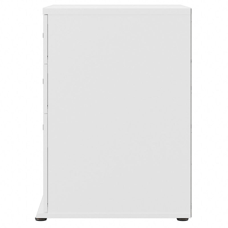 Meuble de rangement bas 3 tiroirs avec glissières à billes Blanc Gris
