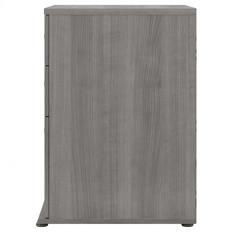 Meuble de rangement bas 3 tiroirs avec glissières à billes Blanc Gris