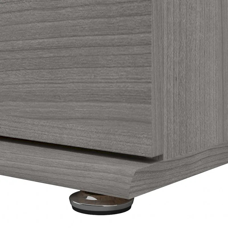 Meuble de rangement bas 3 tiroirs avec glissières à billes Blanc Gris