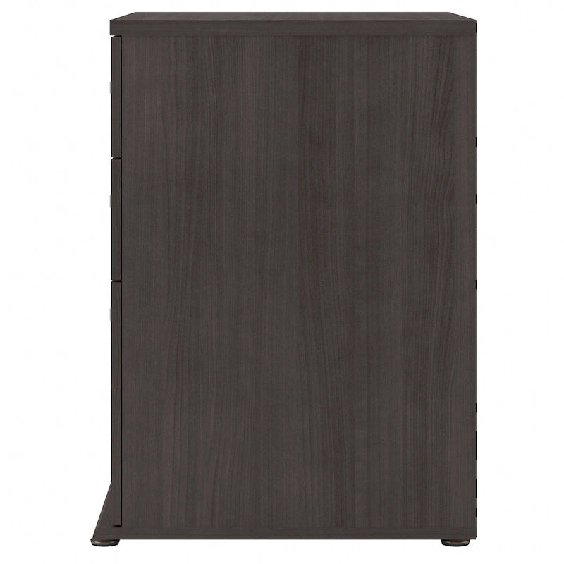 Meuble de rangement bas 3 tiroirs avec glissières à billes Blanc Gris