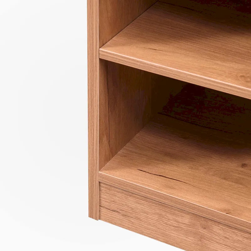 Meuble à chaussures avec portes à persiennes et banc rembourré en chêne naturel brun