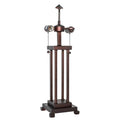 Pied de lampadaire haut Mahogany Bronze Mission Column avec deux douilles à chaînette