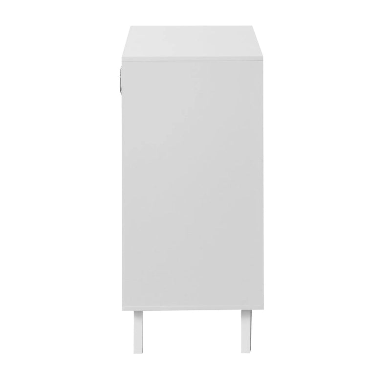Modern Storage Cabinet with 2 Glass Doors and Adjustable Shelf for Living Room