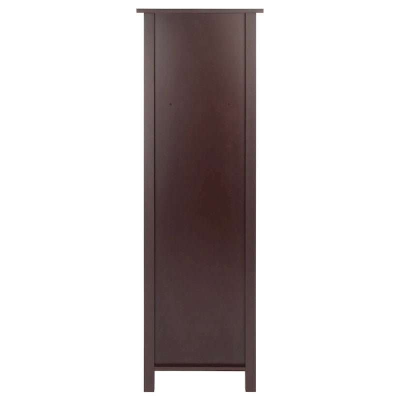 Étagère de rangement haute à 4 niveaux avec paniers pliables en corde tressée, Noyer Marron