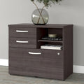 Armoire de bureau avec tiroirs Étagères Gris Orage Blanc Platine