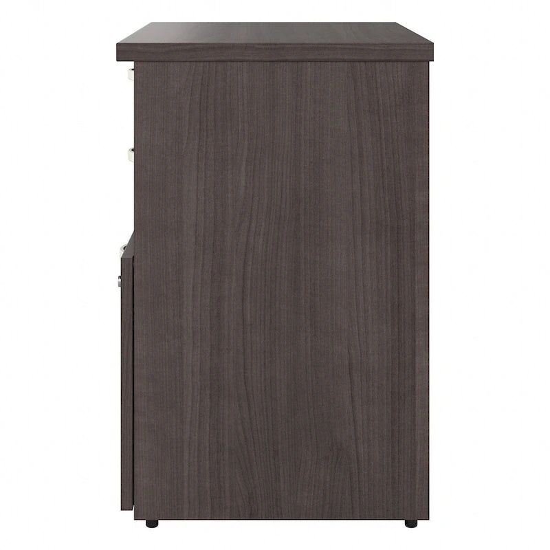 Armoire de bureau avec tiroirs Étagères Gris Orage Blanc Platine