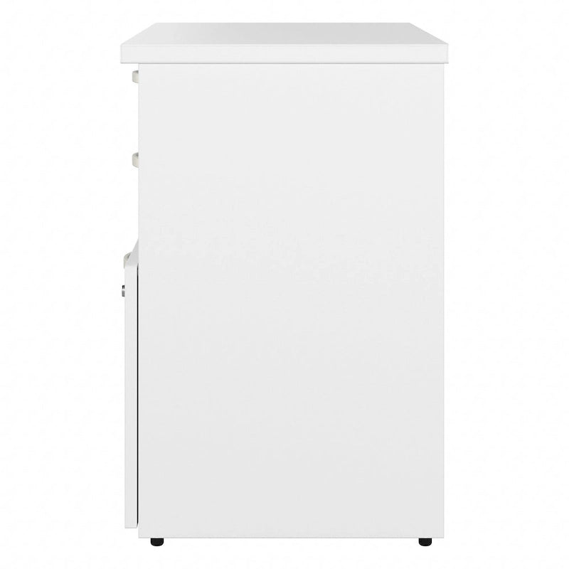 Armoire de bureau avec tiroirs Étagères Gris Orage Blanc Platine