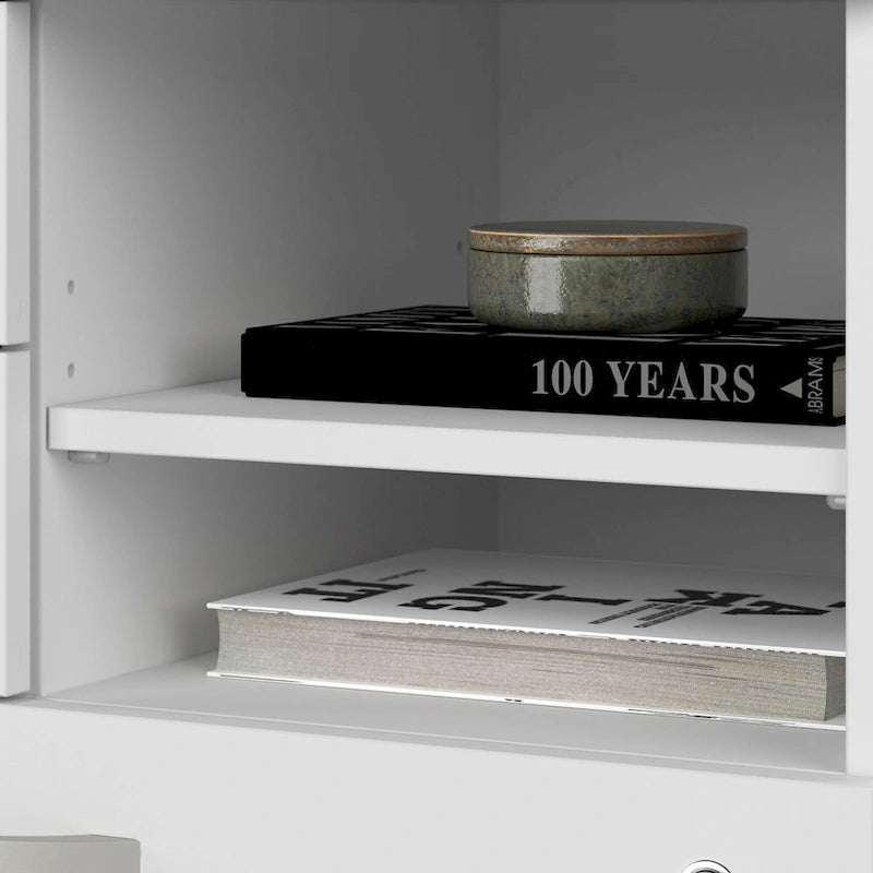 Armoire de bureau avec tiroirs Étagères Gris Orage Blanc Platine