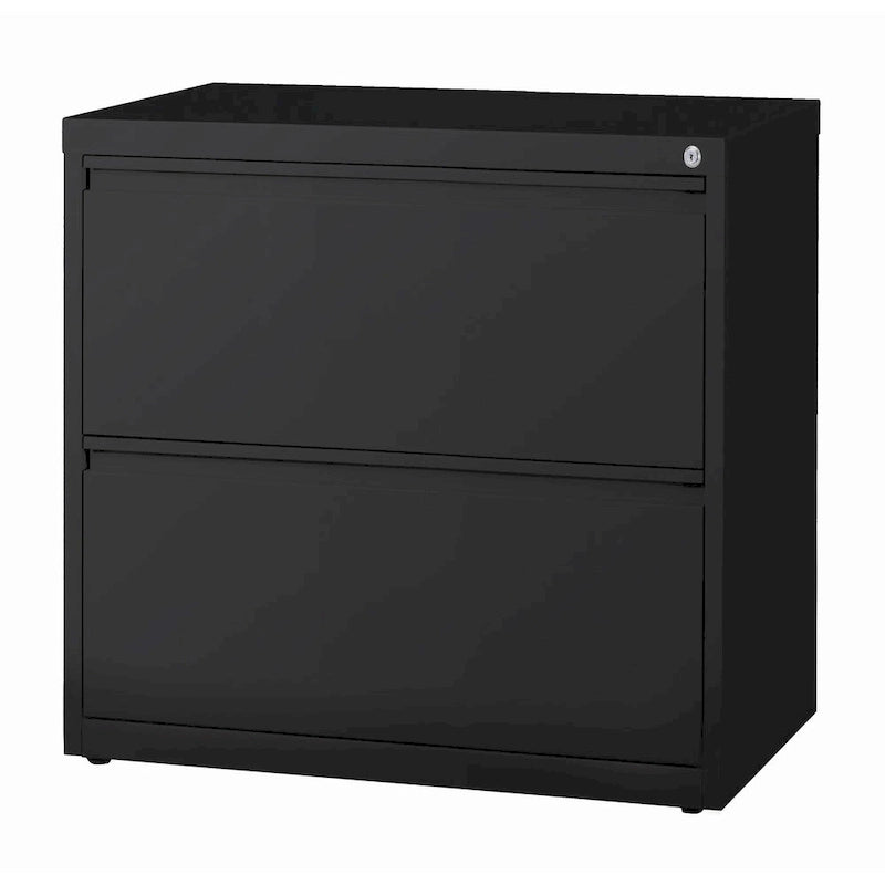 Classeur latéral en acier à 2 tiroirs avec serrure Beige Noir Gris Blanc