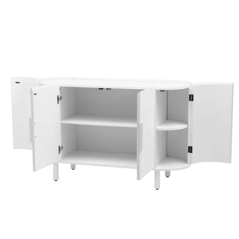 Merax Curved Design Light Luxury Sideboard with Adjustable Shelves