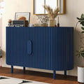 Buffet à design incurvé avec étagères réglables, blanc, noyer, noir, bleu