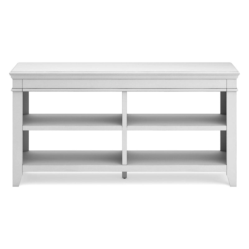 Buffet de rangement ouvert blanchi à la chaux avec étagères réglables Finition bois vieilli