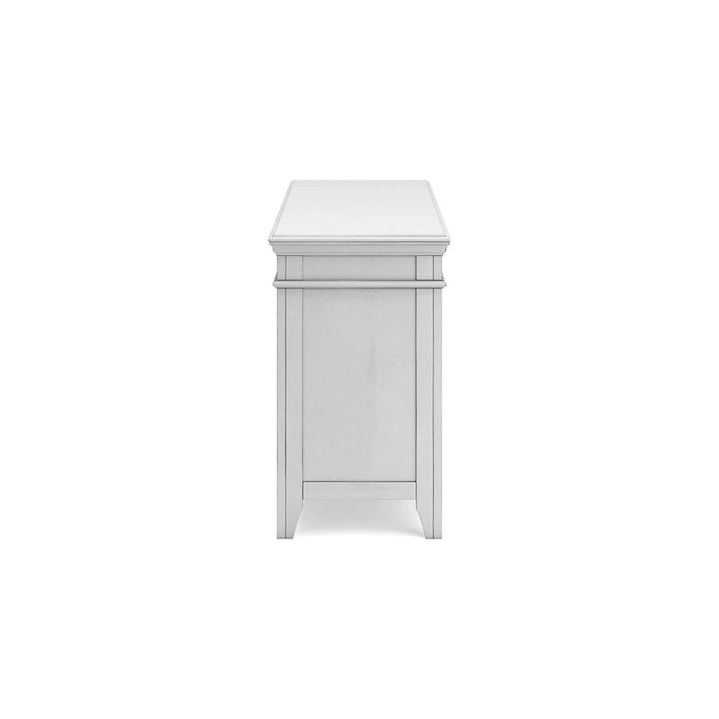 Buffet de rangement ouvert blanchi à la chaux avec étagères réglables Finition bois vieilli