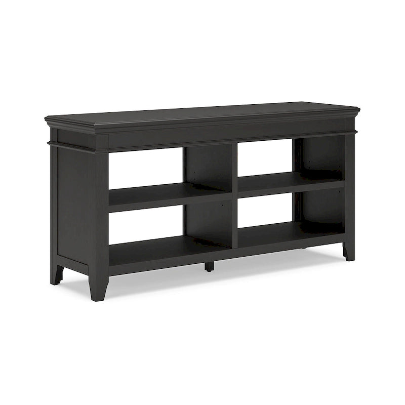 Buffet de rangement ouvert blanchi à la chaux avec étagères réglables Finition bois vieilli