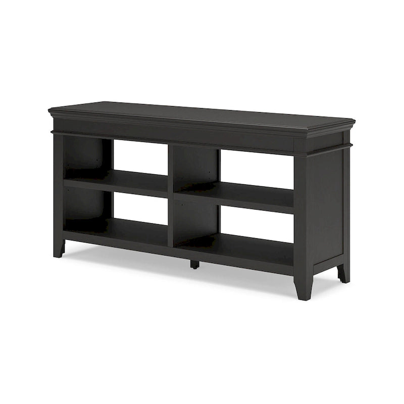 Buffet de rangement ouvert blanchi à la chaux avec étagères réglables Finition bois vieilli