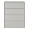 Classeur latéral à 4 tiroirs avec serrure, 107 cm de large, gris clair