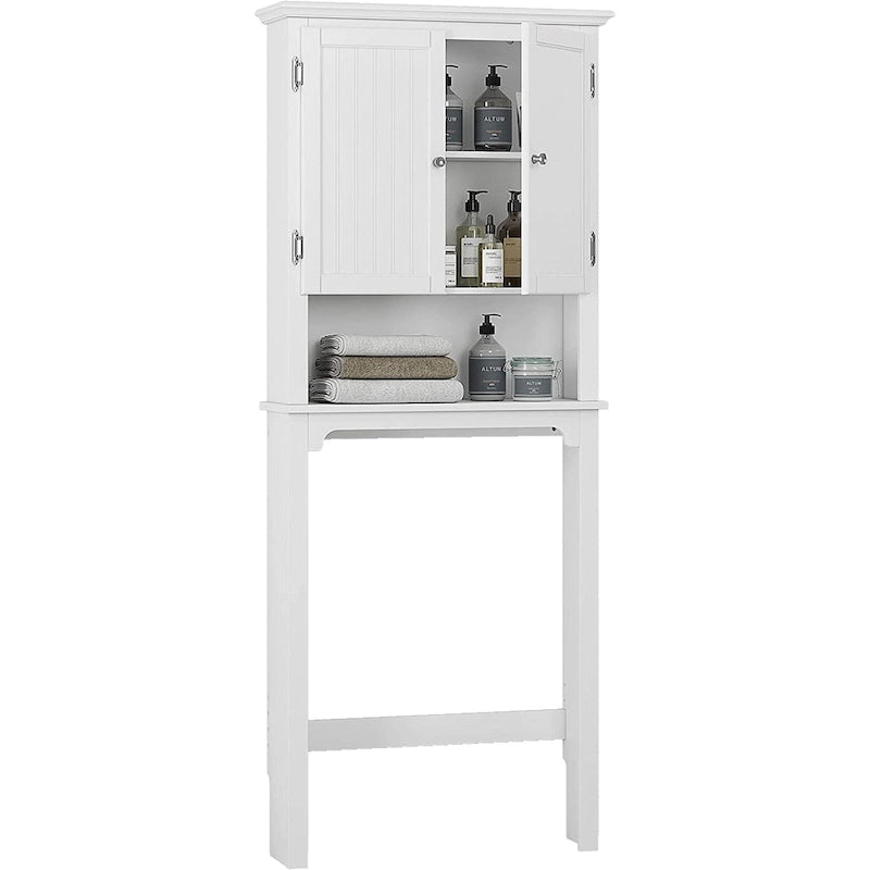 UTEX Bathroom Storage Over The Toilet, Bathroom Cabinet Organizer with Adjustable Shelves and Double Doors
