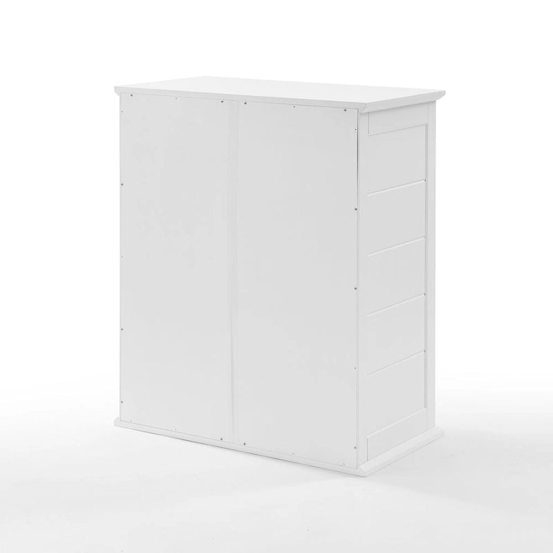 Armoire de rangement de style campagnard blanc avec double porte et étagères réglables