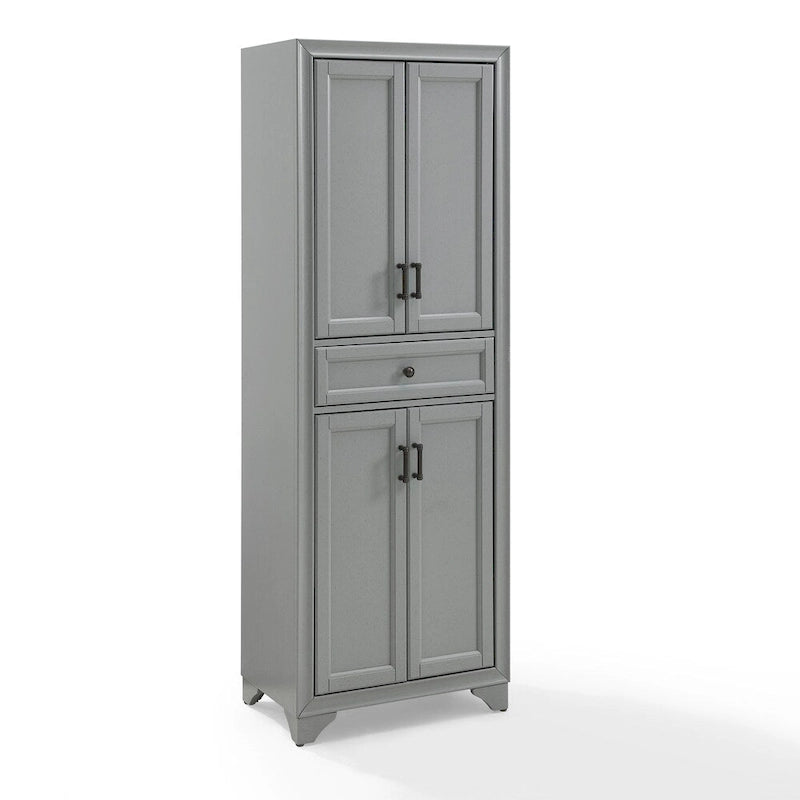 Armoire de cuisine indépendante gris vieilli avec tiroir et étagères réglables