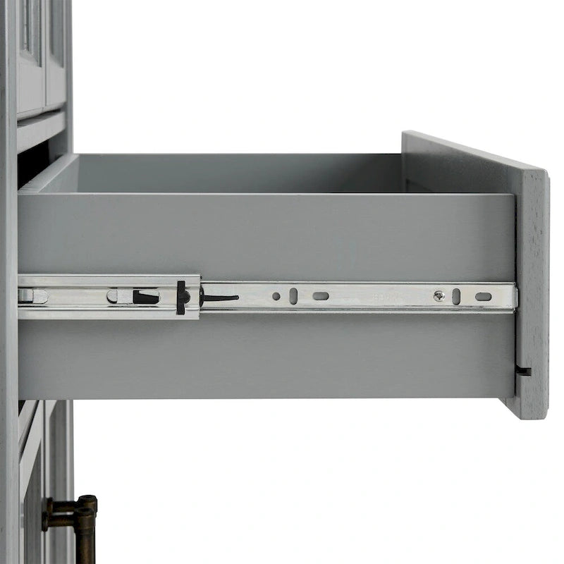 Armoire de cuisine indépendante gris vieilli avec tiroir et étagères réglables
