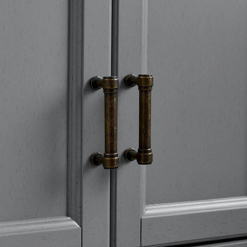 Armoire de cuisine indépendante gris vieilli avec tiroir et étagères réglables