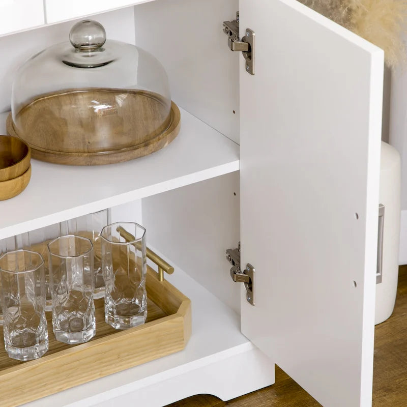 Buffet de cuisine blanc avec 3 tiroirs et étagère réglable