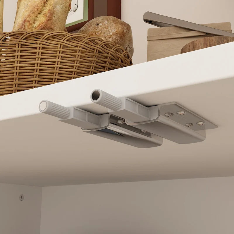 Buffet bas en MDF avec pieds en pin et portes cintrées blanches