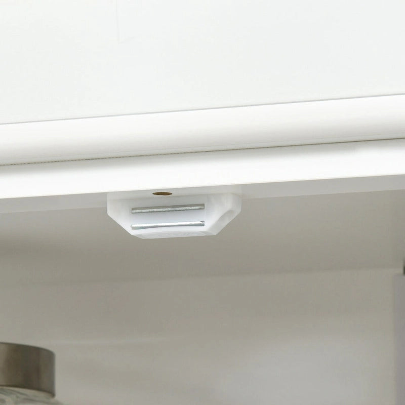Meuble de cuisine autoportant avec 4 portes Étagères réglables MDF Noir Blanc