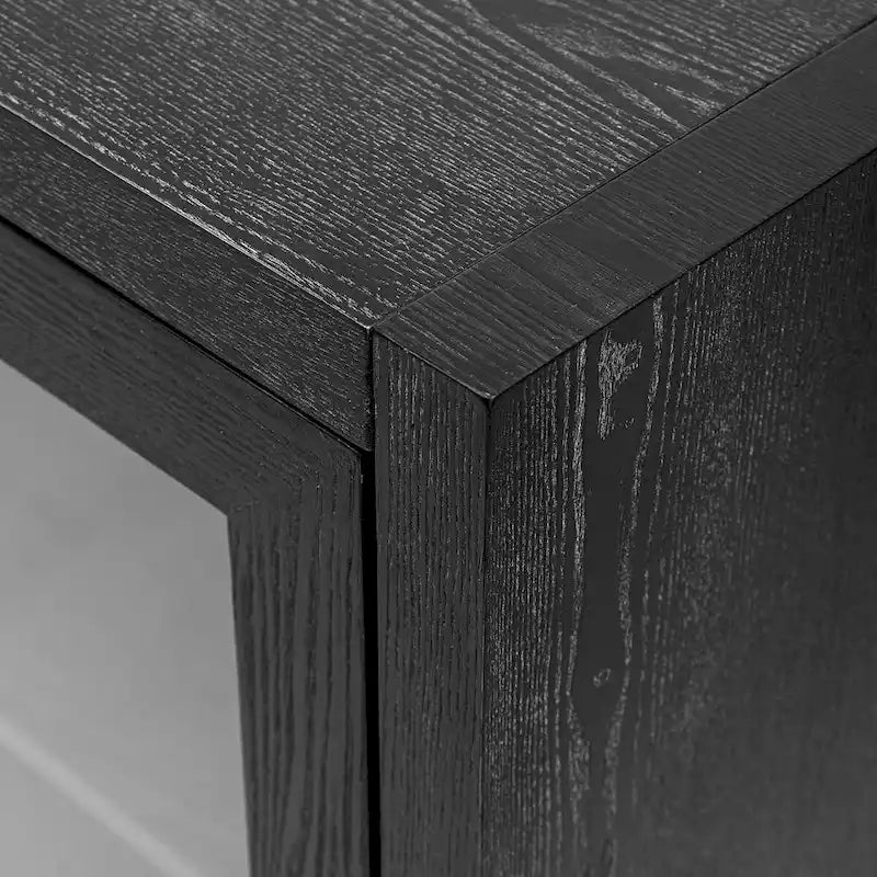 Buffet en bois moderne avec trois portes en verre trempé et étagères réglables