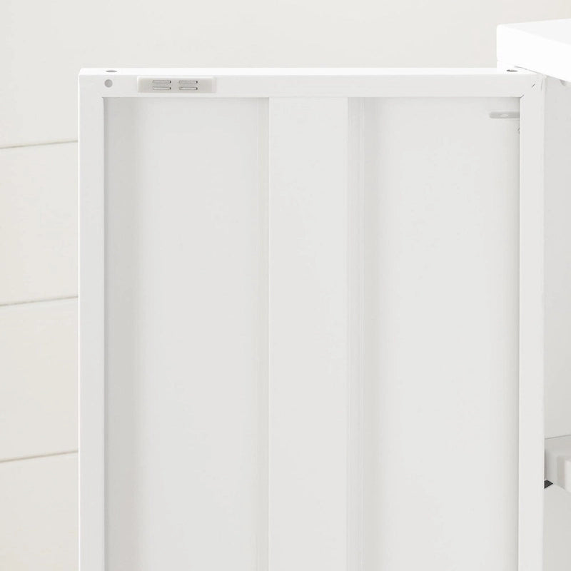 Meuble de rangement contemporain à deux portes avec étagères réglables Blanc pur