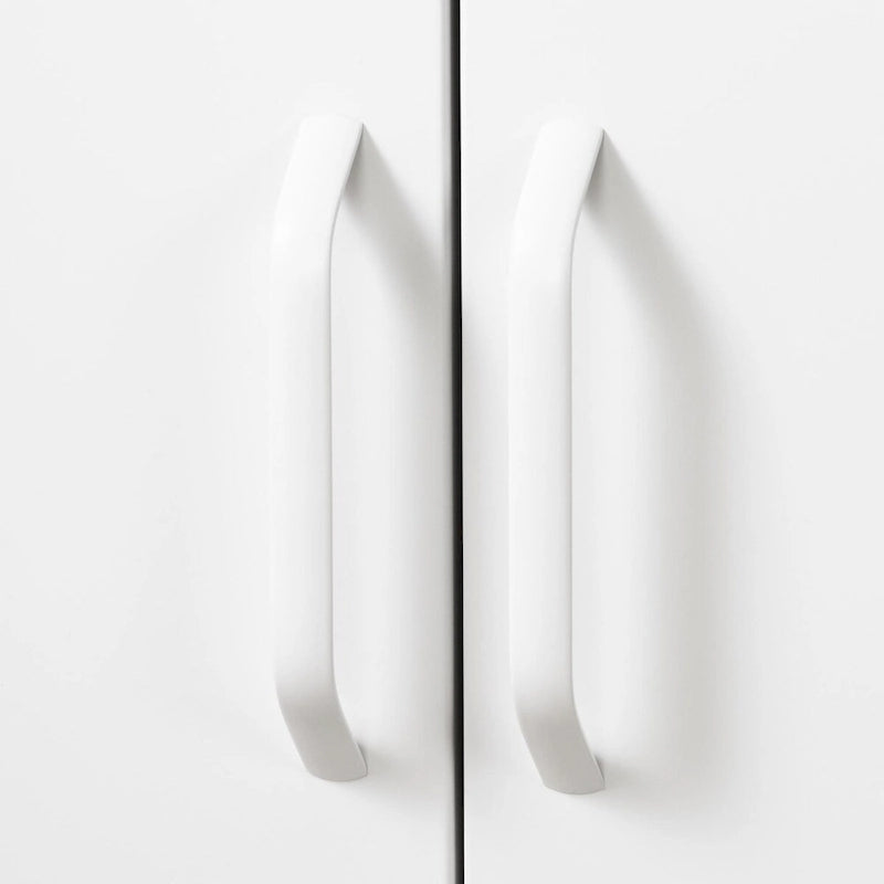 Meuble de rangement contemporain à deux portes avec étagères réglables Blanc pur