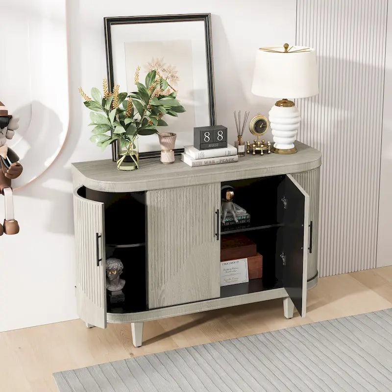 Curved Sideboard Storage Cabinet