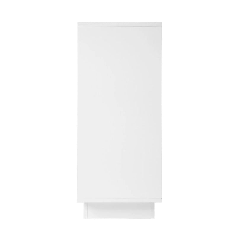 Meuble de rangement avec portes vitrées arquées Étagère réglable Poignées dorées Noir Blanc