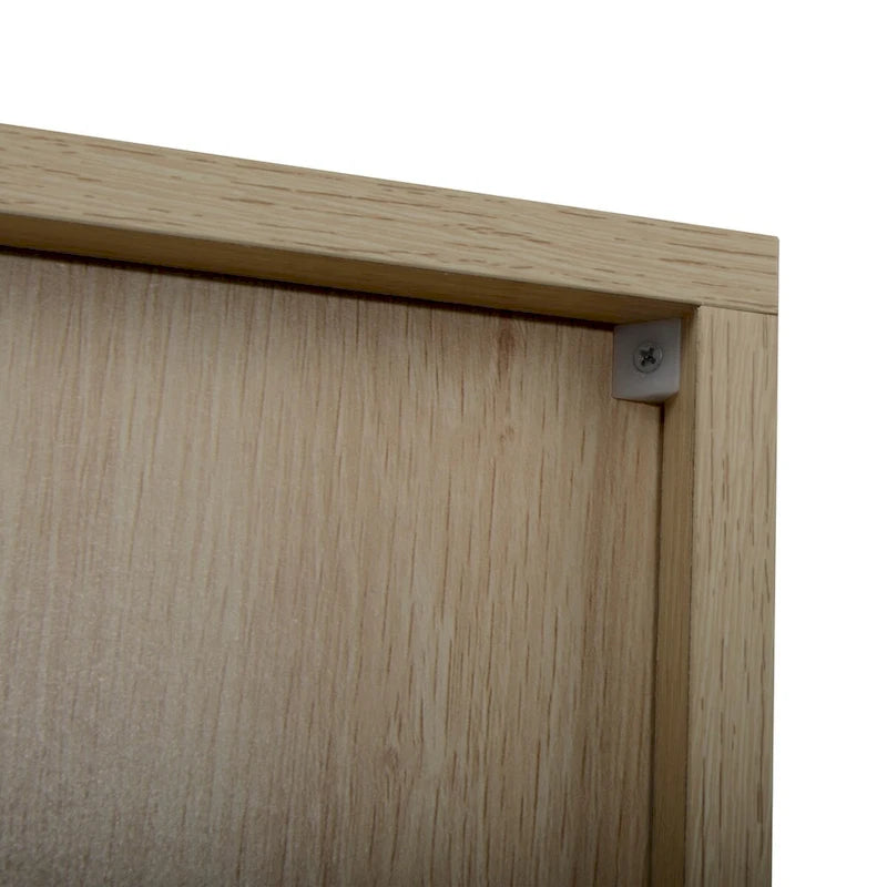 Meuble de rangement en rotin à deux portes avec étagère réglable et cadre en métal