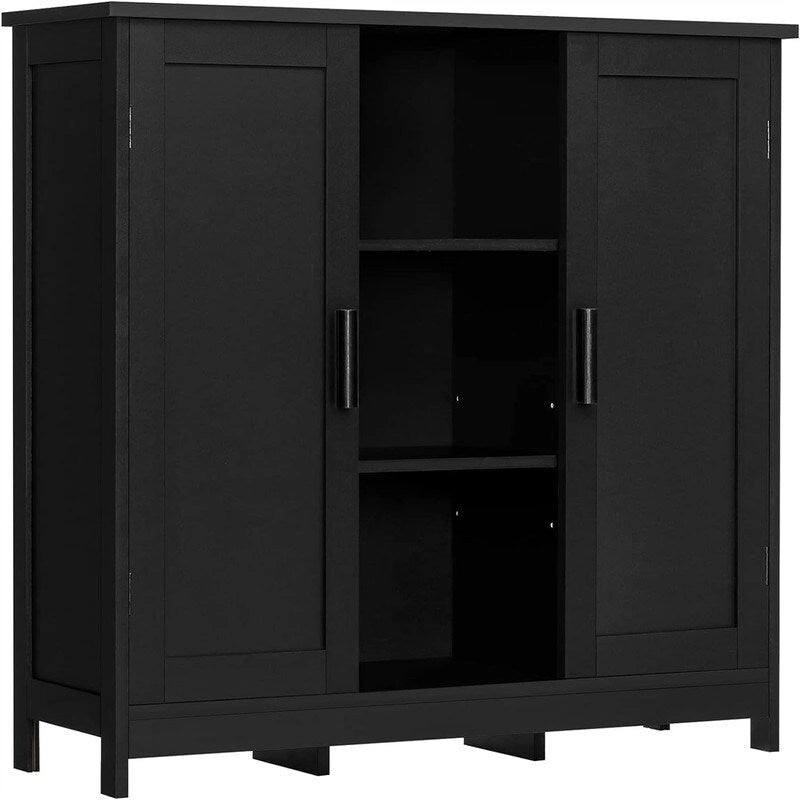 Storage Cabinet with 2 Doors and 4 Storage Shelves - 11.8D x 35.4W x 31.7H