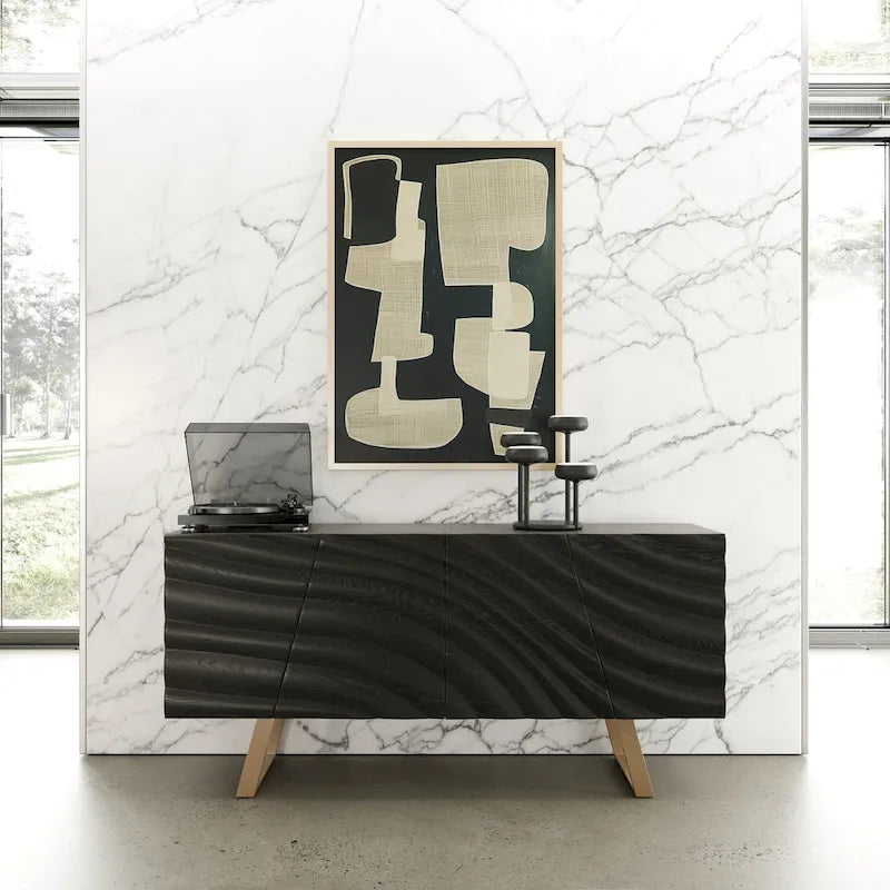 Modrest Finley Mid-Century Black & Gold Buffet