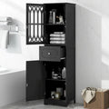 Meuble de rangement haut de salle de bain autoportant avec tiroir Porte en acrylique Noir