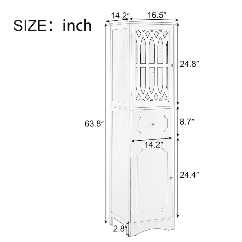 Meuble de rangement haut de salle de bain autoportant avec tiroir Porte en acrylique Noir