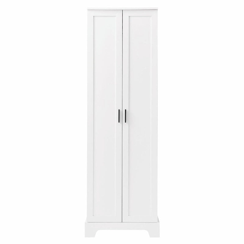 Meuble de rangement haut avec deux portes et étagères réglables Noir Blanc Marron