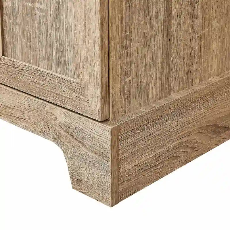 Meuble de rangement haut avec deux portes et étagères réglables Noir Blanc Marron