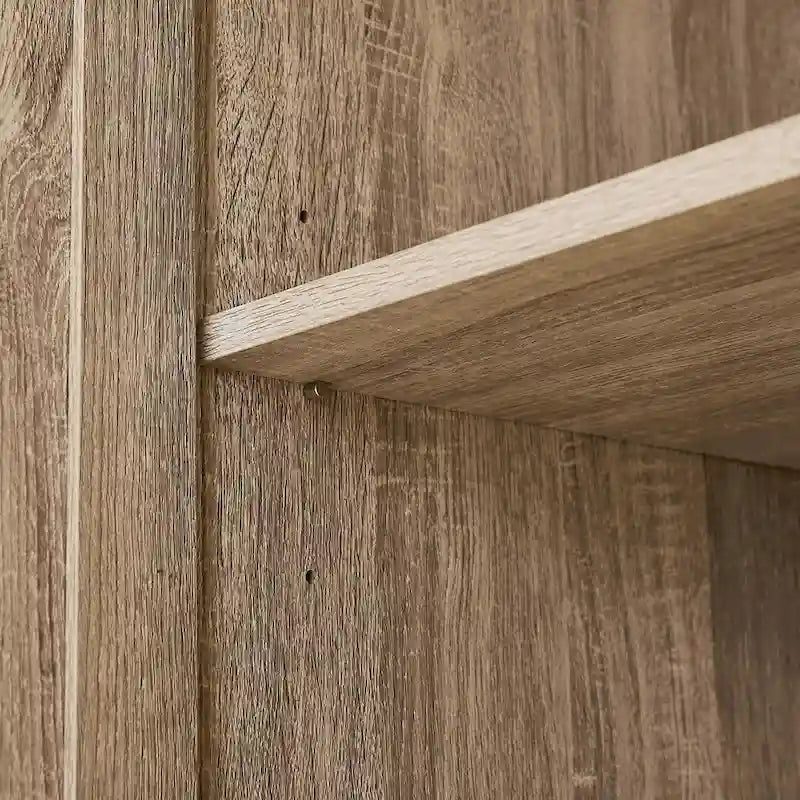 Meuble de rangement haut avec deux portes et étagères réglables Noir Blanc Marron